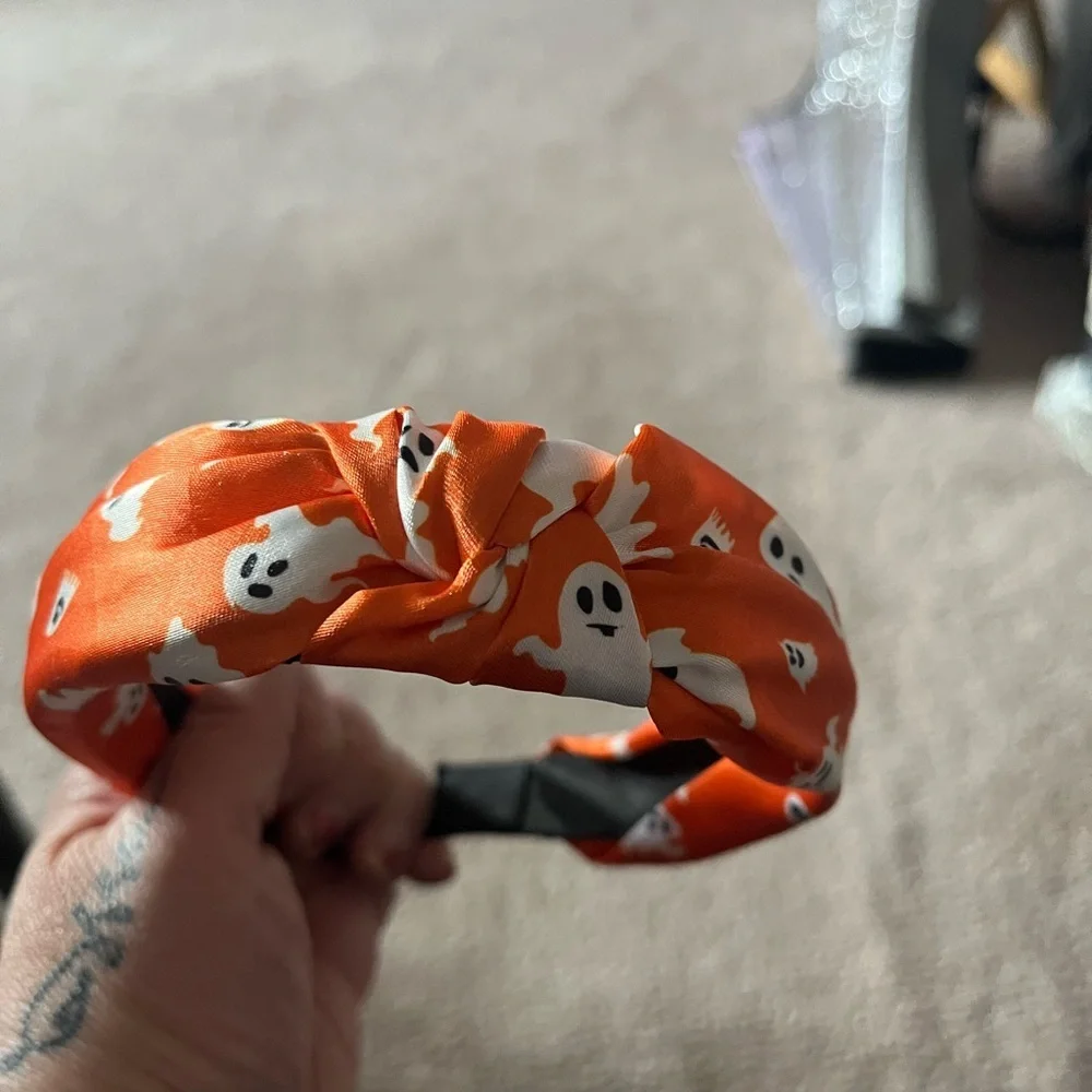 Orange Ghost Print Kids Headband